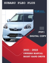 SUBARU PLEO PLUS 2021-2022 OWNERS MANUAL IN ENGLISH